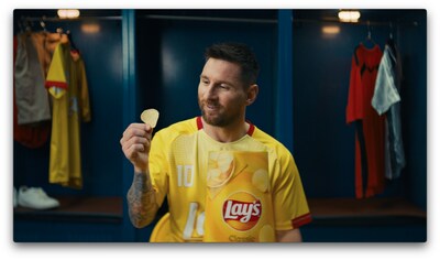 In a new commercial, the eight-time Ballon d’Or winner helps Lay’s put a flavorful spin on the famed “Olé, Olé, Olé, Olé” chant to demonstrate how Lay’s and soccer are undeniably synonymous. (PRNewsfoto/Frito-Lay North America)