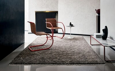 New ultra-matte dark red finish on MR Chair by Ludwig Mies van der Rohe and Laccio Table by Marcel Breuer