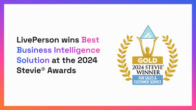 LivePerson (Nasdaq: LPSN), the enterprise leader in digital customer conversations, was presented with the Gold Stevie® Award for Best Business Intelligence Solution at the 18th annual Stevie Awards for Sales & Customer Service.