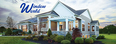 An image of a home with the Window World blue logo.