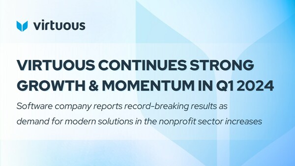 Virtuous, the leading Responsive Fundraising platform for nonprofit organizations, had a record-breaking Q1 2024. Key highlights include launching two innovative new products, VirtuousBI and RaiseDonors, bringing on Jeff Perkins as its new Chief Marketing Officer, and being named by G2 as the #1 Momentum Leader in the nonprofit CRM category.