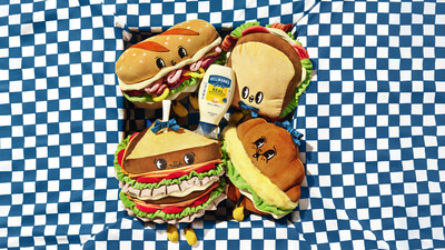 Hellmann's adoptable sandwich plushies come in four flavors (clockwise) - Italian Sub, BLT, Egg Salad and Turkey Club.