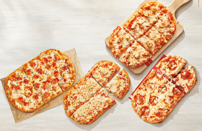 C'est officiel : les pizzas sur pain plat ont conquis tout le pays! Aprs des tests de march concluants, les pizzas sur pain plat de Tim sont offertes ds aujourd'hui  partir de seulement 6,99 $*, partout au Canada (Groupe CNW/Tim Hortons)