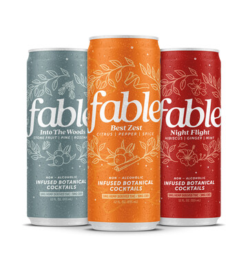Fable is a line of award-winning THC-infused botanical beverages. Each 12 oz can contains a 5mg micro dose of Delta-9 THC and 3mg CBD. Fable is now available for purchase at www.drinkfable.com.
