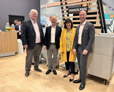 From left to right: Nick Porter, President, North America, Vanderlande; 
Simon Gandy, Executive Vice President and Chief Operating Officer, The New Terminal One at JFK;  Marisa Von Wieding, VP Operations, The New Terminal One at JFK; Jonah Thompson, Account Executive, Vanderlande
