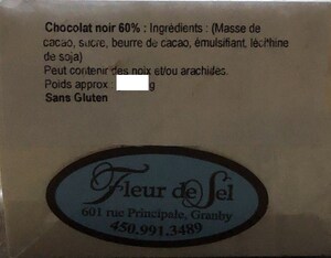 Présence non déclarée de lait dans du chocolat noir 60 % préparé et vendu par l'entreprise Fleur de sel