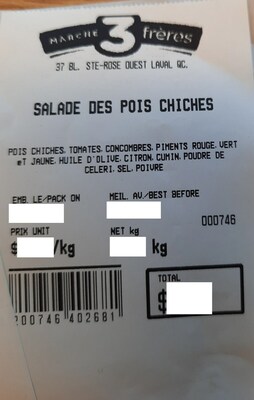 Salade des pois chiches (Groupe CNW/Ministre de l'Agriculture, des Pcheries et de l'Alimentation)