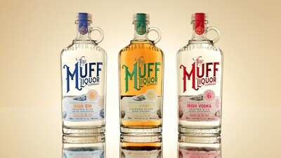 The Muff Liquor Company award-winning Irish spirits: Muff Gin, Whiskey and Vodka.