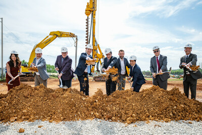 April 17, 2024 - Ceremonial shovel dig at official groundbreaking ceremony for Front Row development project in Huntsville.