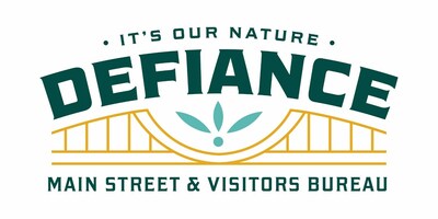 The Defiance logo family consists of three logos for Defiance County, the City of Defiance, and Defiance Main Street & Visitors Bureau. Each shares the same typefaces, similar typesetting, and a distinctive three-point embellishment. The final logo was designed with symbols that are emblematic of Defiance County, its history, and its culture.