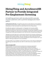 HiringThing and AccuSourceHR Partner to Provide Integrated Pre-Employment Screening