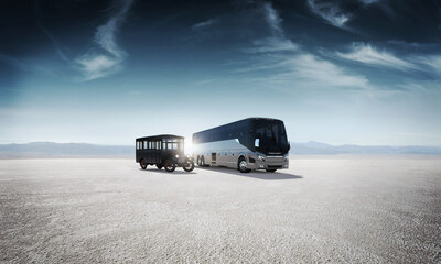 The very first coach Prevost ever produced alongside the company’s next generation H3-45.