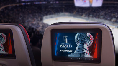 Just in time for the start of the Stanley Cup Playoffs, Sportsnet ONE and Sportsnet East are available today, while TVA Sports will be available in May. (CNW Group/Air Canada)