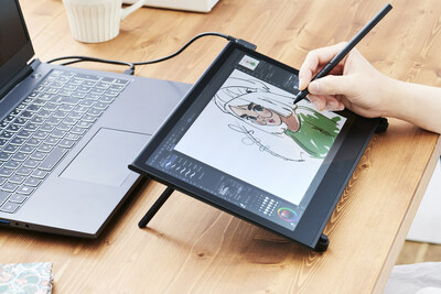 Wacom Movink unites the art of drawing and inking with moving and portability by combining a professional pen experience with a brilliant 13.3” inch, full HD OLED display in a super slim, ultra-light, highly versatile, sturdy device without compromising on performance, precision and software preferences.