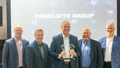 Forklifts Group President Bill St. John accepts the award at MODEX 2024.