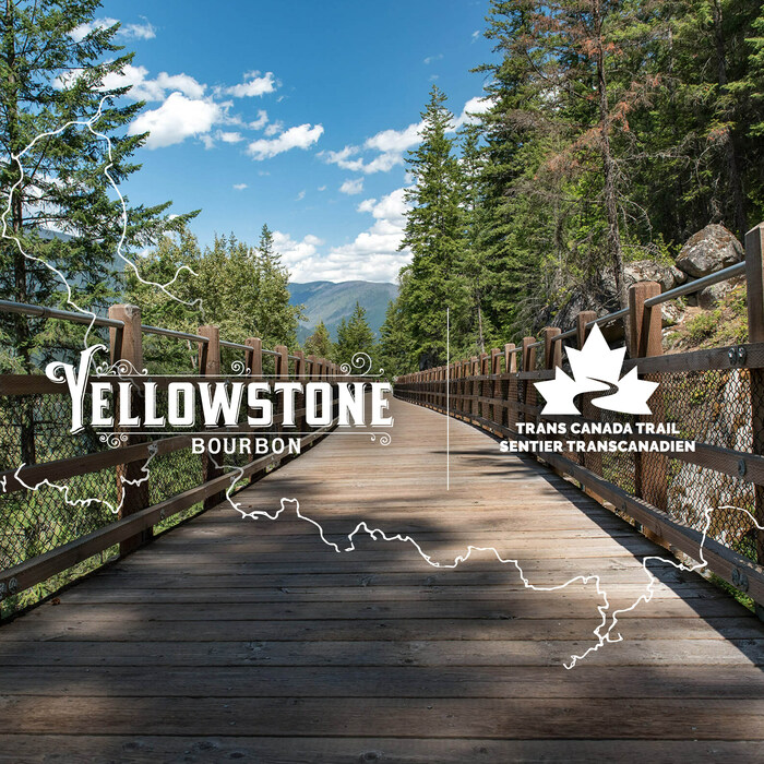 Yellowstone Bourbon versera une contribution de 40 000 $ CAD au Sentier Transcanadien pour soutenir la construction, l'entretien et la protection du vaste réseau de sentiers urbains et ruraux, qui s'étend sur plus de 28 000 kilomètres sur terre et sur l'eau – le plus long sentier récréatif au monde. (Groupe CNW/Yellowstone Bourbon)