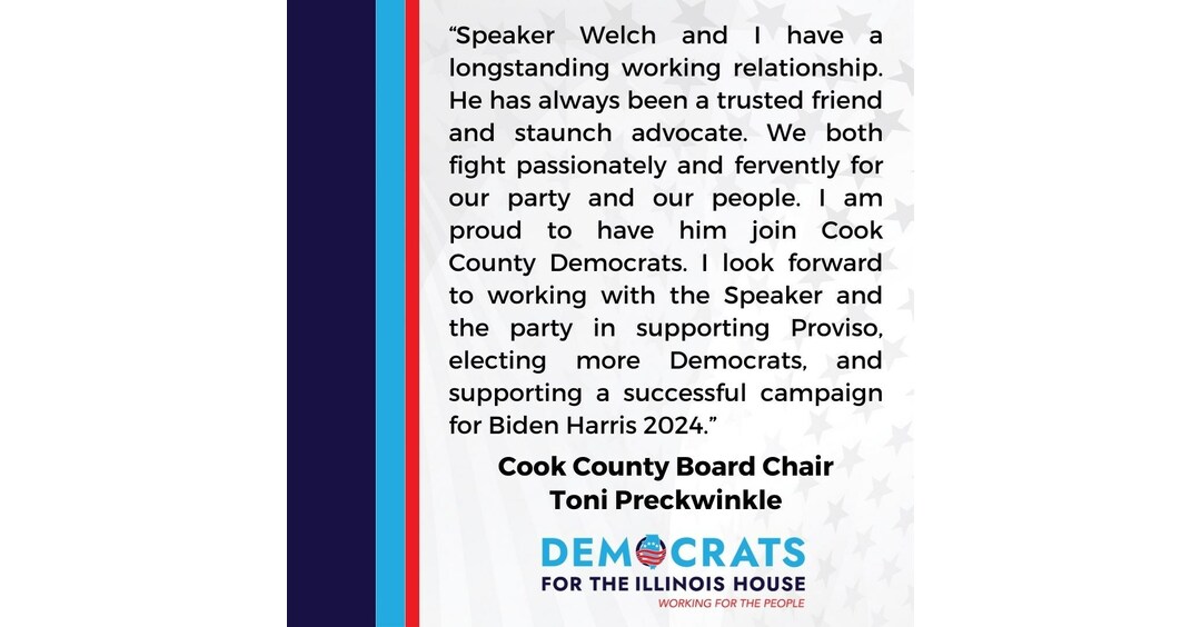 Illinois Speaker Chris Welch Recommended by Proviso Township Democratic Organization to Serve as Committeeman