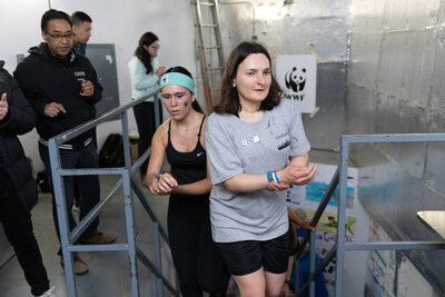 Esther Berman at the CN Tower Climb for Nature finish line. (CNW Group/World Wildlife Fund Canada)