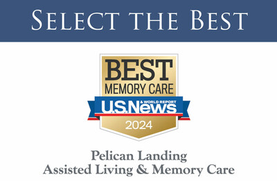 U.S. News and World Report Names Pelican Landing Assisted Living and Memory Care a "2024-2025 Best Memory Care Community."  Pelican Landing is a Watercrest Senior Living community located in Sebastian, Fla.