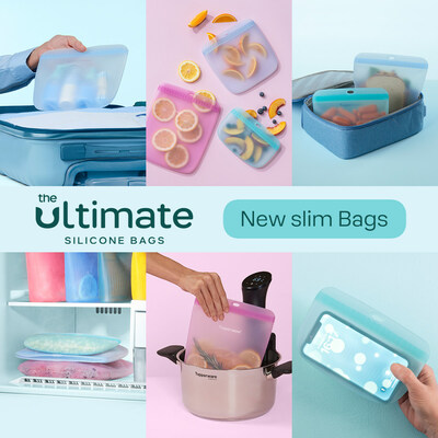 The Tupperware Ultimate silicone slim bags are crafted to seamlessly slip into or hook onto your on-the-go bag, tuck away in the freezer or pantry, effortlessly fitting into compact spaces and preserving contents. These versatile, leak-proof, and reusable bags empower you to travel, organize, and transition from freezer to microwave, all in one! Get yours at Tupperware.com or by connecting with your independent Tupperware representative and get the party started!