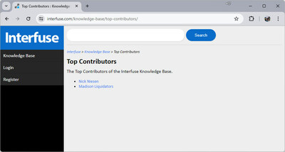 The Interfuse Knowledge Base Top Contributors List