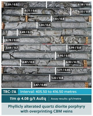 Figure 4B: Drill Core Tray Photo Highlighting TRC-7A (CNW Group/Collective Mining Ltd.)
