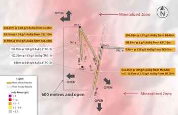Figure 2: Plan View of the Trap Target and Drill Holes Announced in this Release (CNW Group/Collective Mining Ltd.)
