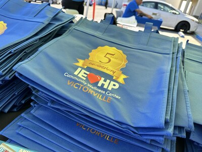 Attendees at the Victorville Community Wellness Center's fifth anniversary celebration received commemorative tote bags.