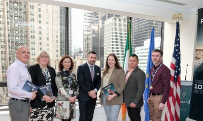Portwest/Enterprise Ireland 
Business Breakfast
345 Park Ave., NYC
April 4, 2024
(l-r) Tony Amoroso, Portwest, Linda Galvin, Portwest, Aisling Gavin, Portwest, Gareth Hargadon, Deputy Consul General, Consulate General of Ireland in New York, Orla Hughes, Jorge Ventura, Portwest and Ollie Kennedy, Portwest
Photos: James Higgins