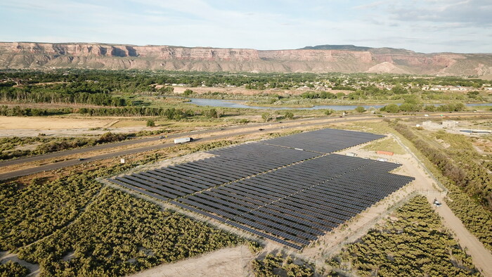 Solar field installation located in Palisade, Colorado (photo courtesy: Pivot Energy).