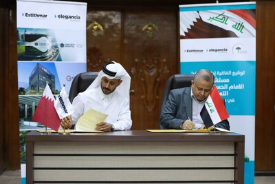The agreement was signed by Dr. Sabah Noor Al-Musawi, Director General of Karbala Health and Eng. Mohammed bin Bader Al-Sadah, in his capacity as Group CEO of Estithmar Holding. (PRNewsfoto/Estithmar Holding Q.P.S.C)