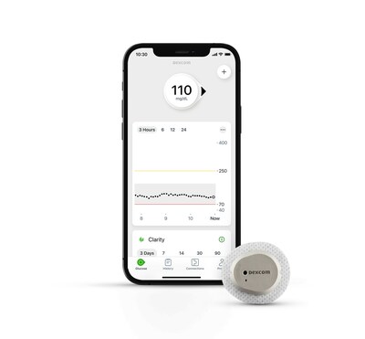 "Close-up image of the cutting-edge Dexcom G7 Continuous Glucose Monitor (CGM) device, showcasing its sleek design and advanced diabetes management technology.
