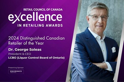 Dr. George Soleas, LCBO, recipient of the Distinguished Canadian Retailer of the Year Award (CNW Group/Retail Council of Canada)