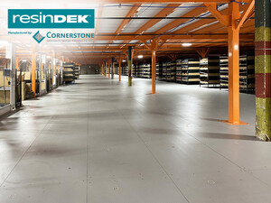 Sportswear Retailer's New Mezzanine and Ground Floor Feature Cornerstone Specialty Wood Products' ResinDek Robotic Flooring