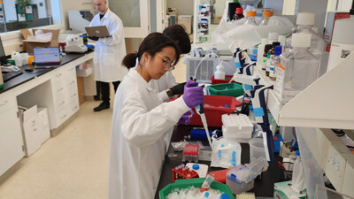 Gordian Biotechnology Scientists Process Tissue From a Mosaic Screening in the Company's South San Francisco Headquarters