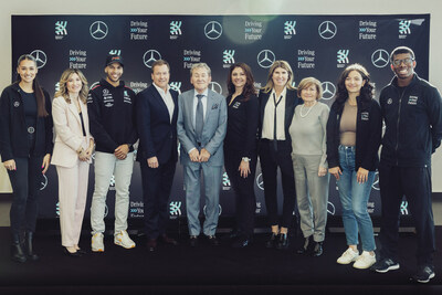 Andreas Tetzloff, CEO of Mercedes-Benz Canada, is pictured alongside executives from Zanchin Automotive Group and representatives from Big Brothers Big Sisters of Canada at “Driving Your Future at Mercedes-Benz Toronto Queensway”. The event inaugurated a state-of-the-art new facility at 1631 The Queensway by inviting kids from local chapters of Big Brothers Big Sisters to hear inspirational talks from Canadian motorsport personalities Demi Chalkias and Marc Lafleur. It was an extension of Mercedes-Benz’s national partnership with Big Brothers Big Sisters of Canada. (CNW Group/Mercedes-Benz Canada Inc.)