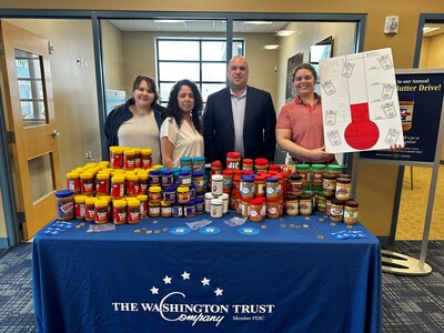 The Washington Trust Peanut Butter Drive, in its 24th year, collected more than 2,700 jars of peanut butter and almost <money>$4,000 t</money>o benefit Food Banks and local hunger relief agencies across RI, MA and CT.