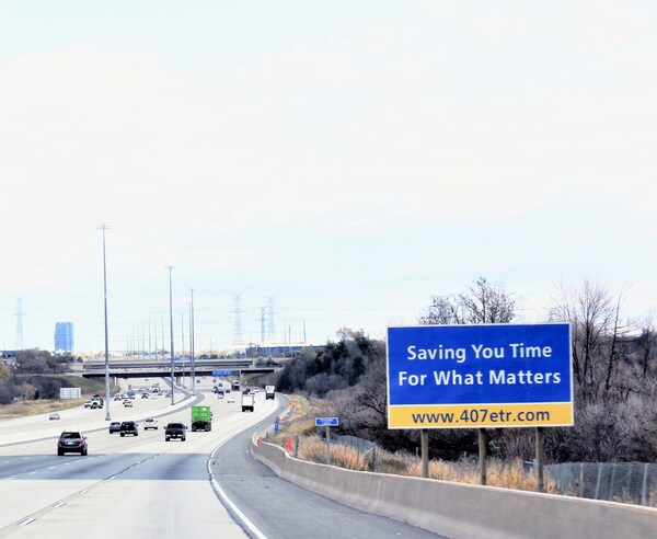 Sign on Highway 407 ETR (CNW Group/407 International Inc.)