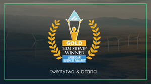 Twentytwo &amp; brand Honored as Public Relations Agency of the Year - Gold Medal Stevie Award Recipient
