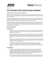 ATCO REPORTS FIRST QUARTER 2024 EARNINGS
