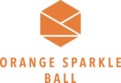 Orange Sparkle Ball Stacked Logo