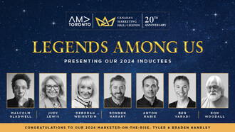 LEGENDS AMONG US: Canada's Marketing Hall of Legends 2024 Inductees (CNW Group/AMA Toronto (American Marketing Association, Toronto Chapter))