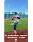 Patrick Dempsey, well-known Actor and Founder of The Dempsey Center, throws out the ceremonial first pitch at the Boston Red Sox Game