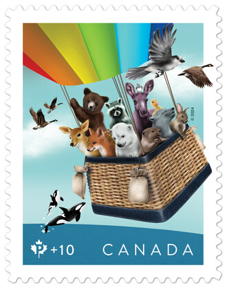Le timbre de la Fondation communautaire. © 2024 Société canadienne des postes (Groupe CNW/Postes Canada)