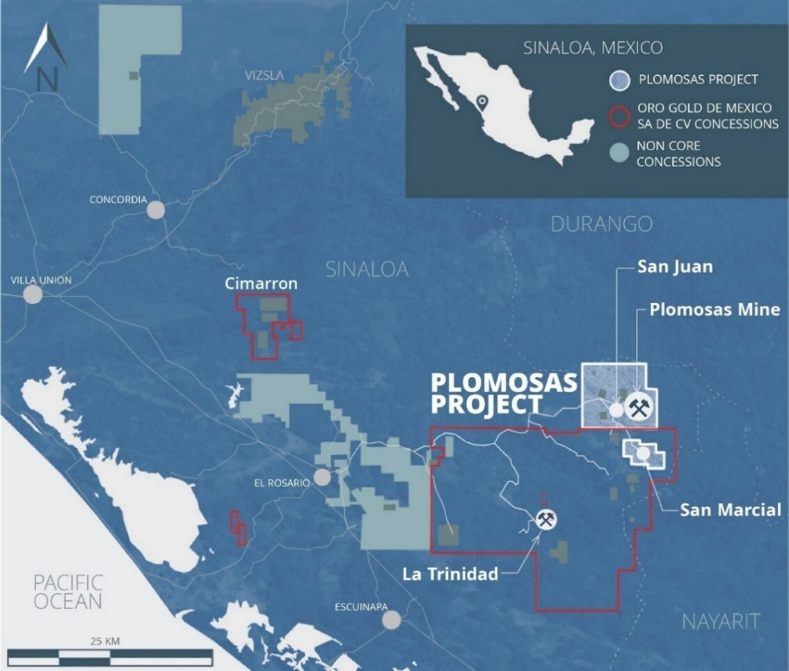 Figure 1: GR Silver Mining Plomosas Project mining concessions, Sinaloa, Mexico. (CNW Group/GR Silver Mining Ltd.) Figure 1: GR Silver Mining Plomosas Project mining concessions, Sinaloa, Mexico. (CNW Group/GR Silver Mining Ltd.)