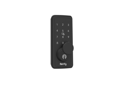 Rently Smart Bolt Bluetooth enabled smart lock features an extended battery life, a stronger motor, and easy-to-install design. The Smart Bolt supports multiple modes of entry, including key, code, Bluetooth, or fob.