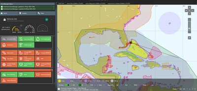 The EnviroManager+ digital map visualizes over 500 environmentally regulated zones worldwide, overlaid with Carnival Corporation's own environmental policies. Credit: LR OneOcean