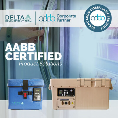 Delta Development Team's APRU & Smart Blood Cooler are now AABB Certified, and DDT are now a Corporate Partner of AABB. (PRNewsfoto/Delta Development Team)