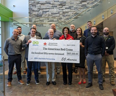 Front L to R: Brian Ferguson, CMO; Nick Unkovic, Chief Legal & Admin Officer; John Carey, President/CEO; Holly Grant, CEO, Amer. Red Cross of MA; Lauren Krauth, Director of Development, Amer. Red Cross; Brian Duphily, ESG & Sustainability Mgr.  Back L to R: Ryan Gaetz, External Engagement Coord.; George Fournier, SVP, Supply Chain; Christopher Heersink, Dir. Distribution; Michael McGloin, Sr. Dir. Warehouse Ops; David Masuret, SVP Petroleum Supply/Operations; Dan McNally, Dir. Corporate Services