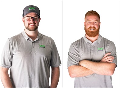Yard Patrol Pros Charlotte and Window Hero Lake Norman owners AJ Bodick, left, and Garrett Chisum will showcase their new office space at a relaunch party for both brands on Monday, May 6 in Cornelius, North Carolina.